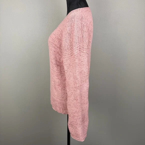 Philosophy Pink Cotton Knit V-Neck Sweater Size Large EUC Soft Oversized Boho - Picture 3 of 12